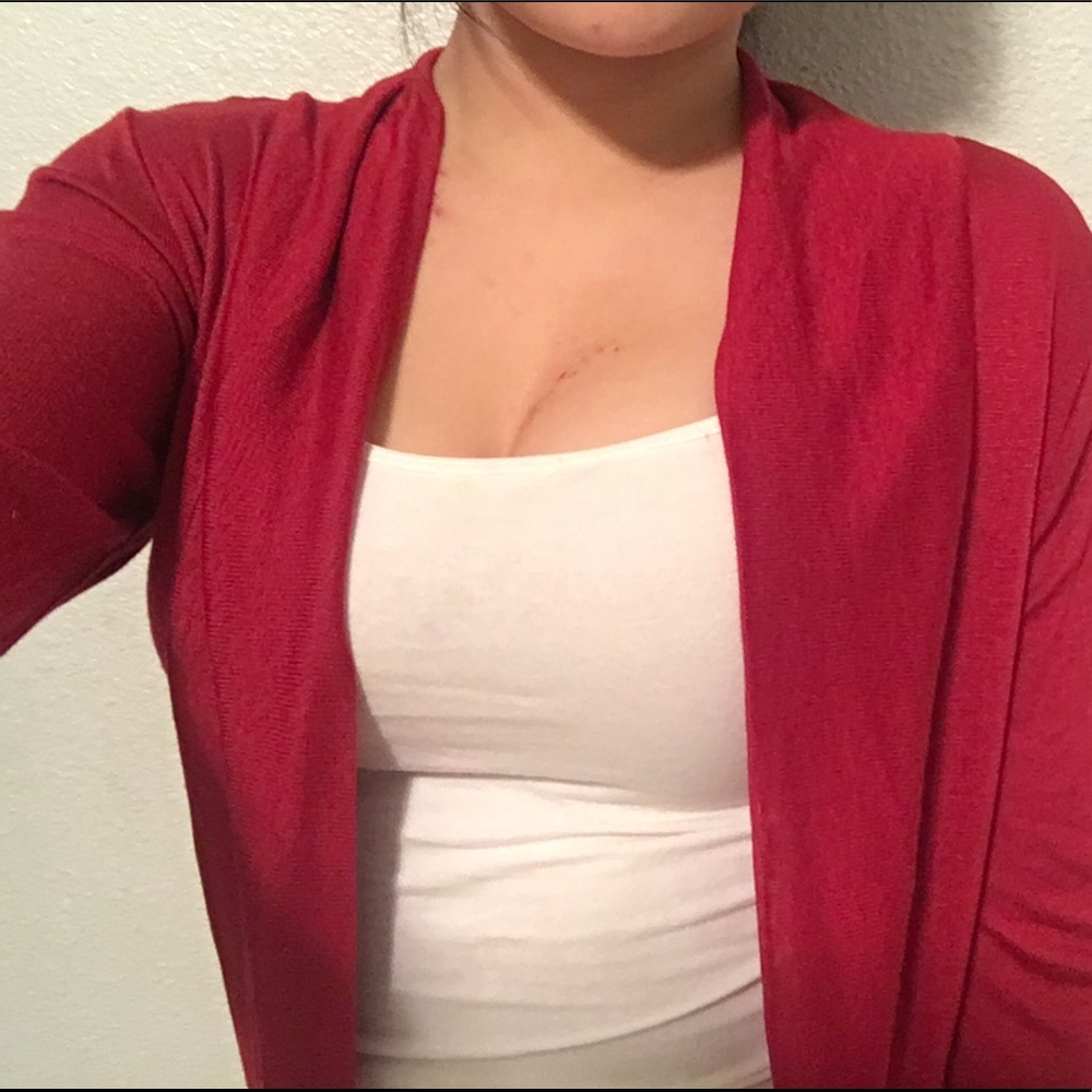 Zenana Outfitters Red cardigan